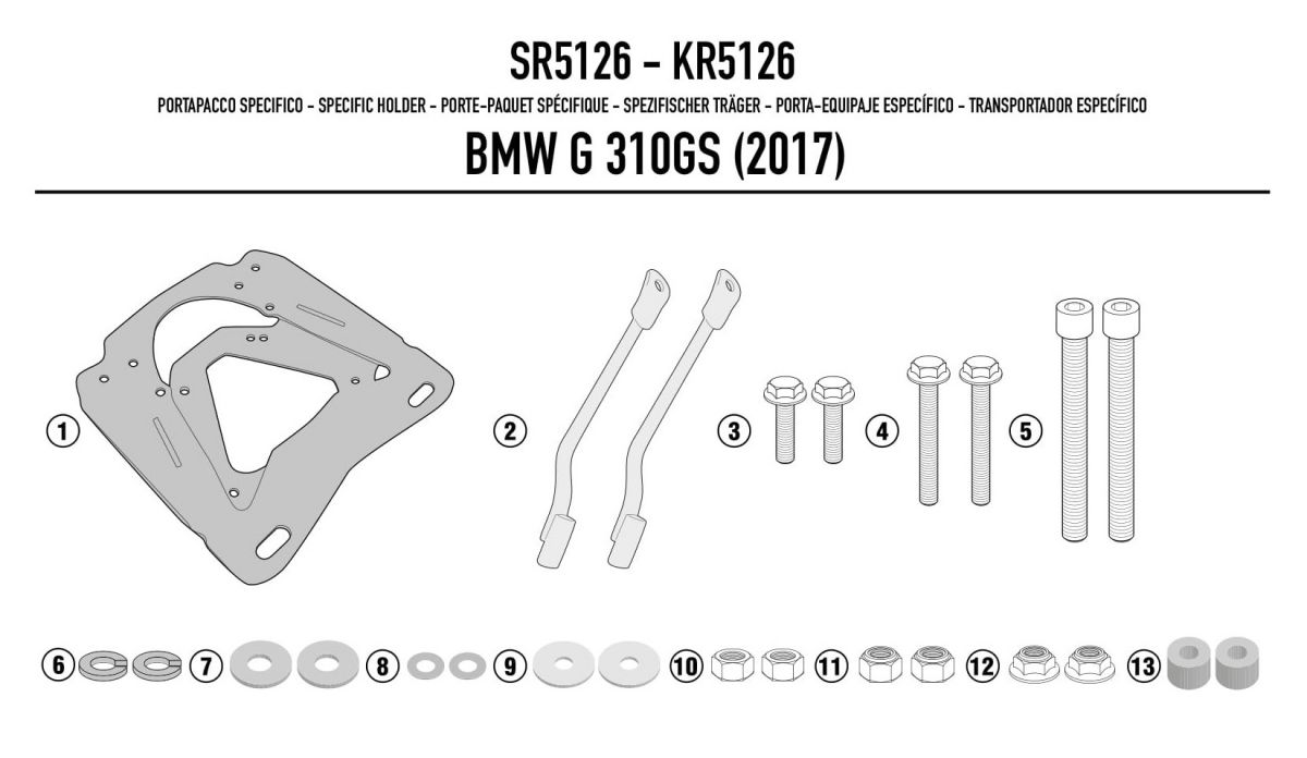 BMW G310GS (17-18) Arka Çanta Taşıyıcısı (Givi SR5126)
