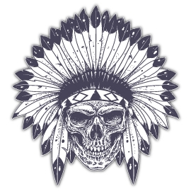 Mr.Sticker SKL10 - 9585 - Mohican Skull Sticker