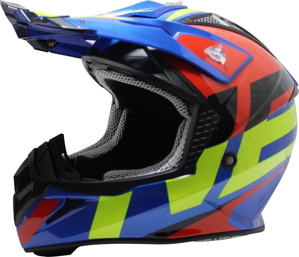 Free-M 801 Kross Kask (Mavi-Sarı-Kırmızı)