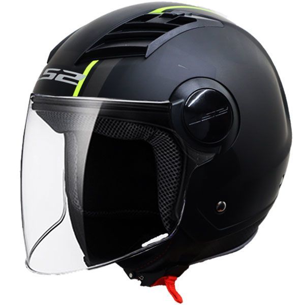 LS2 Airflow Pace Açık Kask (Mat Siyah-Sarı
