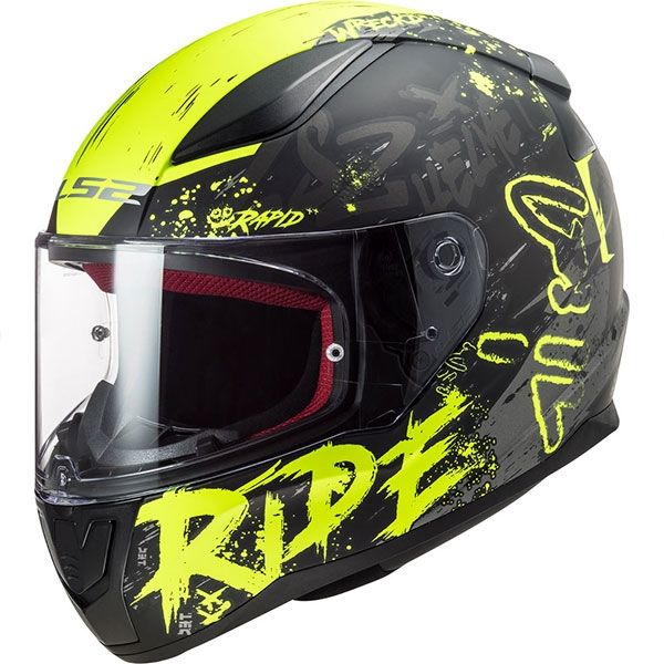 LS2 Rapid Naughty Kapalı Kask (Mat Siyah-Neon Sarı)
