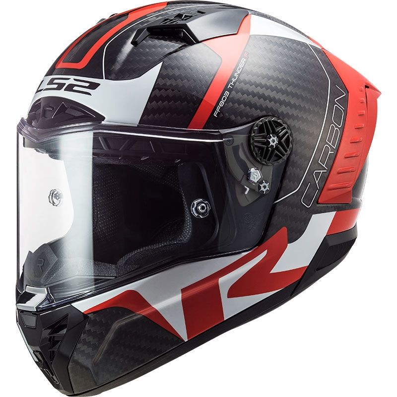 LS2 Thunder Racing 1 Kapalı Kask (Kırmızı-Beyaz)