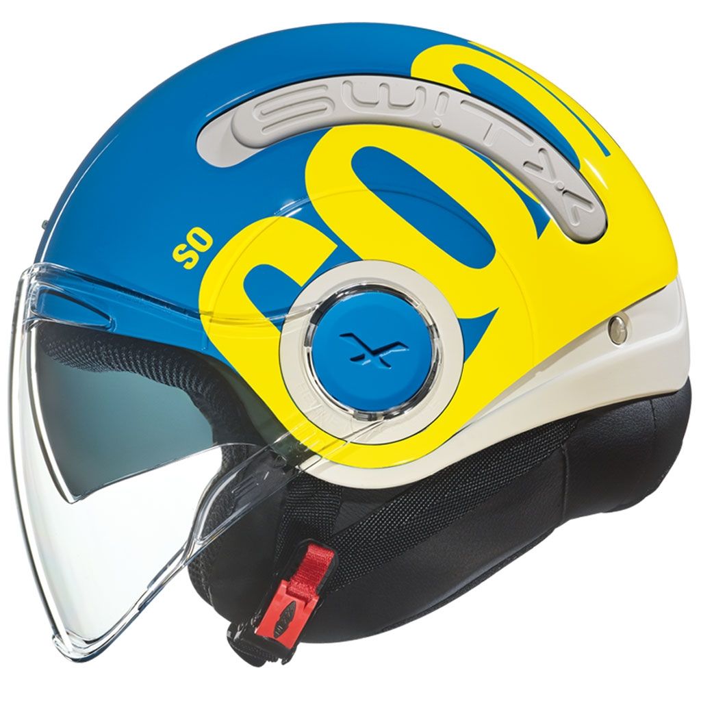 Nexx SX.10 Cooljam Güneş Vizörlü Açık Kask (Mavi-Sarı)