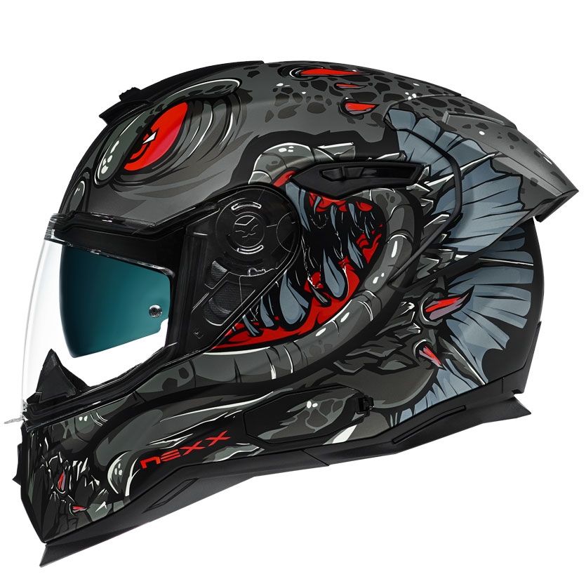 Nexx SX.100R Abisal Kapalı Kask (Mat Siyah-Kırmızı)