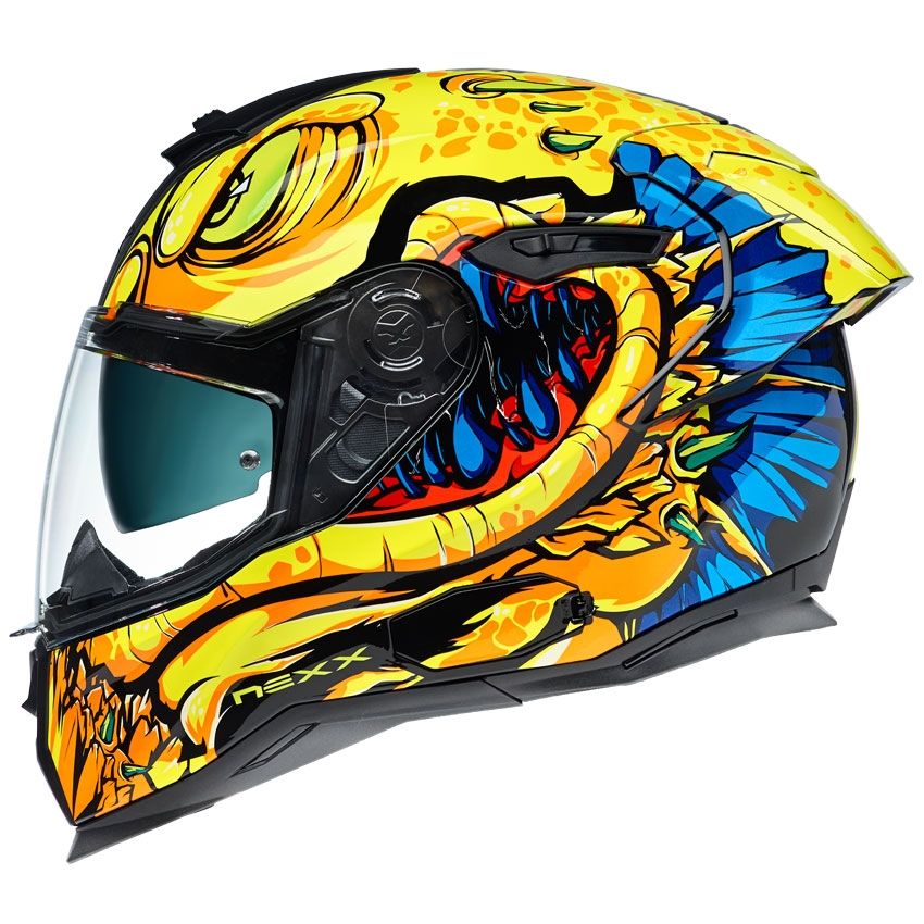 Nexx SX.100R Abisal Kapalı Kask (Sarı-Mavi)