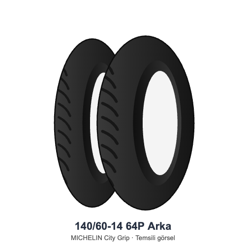 140/60-14	64P	Arka Lastik - MICHELIN City Grip