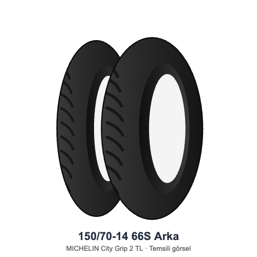 150/70-14	66S	Arka Lastik - MICHELIN City Grip 2 TL