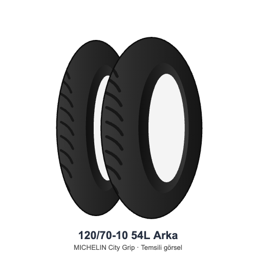 120/70-10	54L	Arka Lastik - MICHELIN City Grip