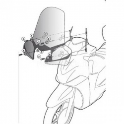 GIVI A298A SYM HD EVO 125-200 (07-16) - PEUGEOT LXR 125-200 (09-16) RÜZGAR SİPERLİK BAĞLANTISI