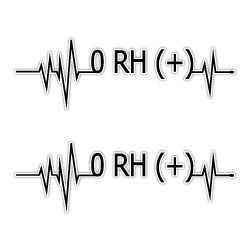 Mr.Sticker BT42 Kalp Ritmi Desenli 0 Rh Pozitif (+) Kan Grubu Etiketi