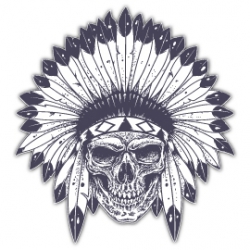 Mr.Sticker SKL10 - 9585 - Mohican Skull Sticker