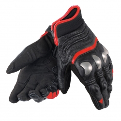 Dainese X-Strike Deri Eldiven Black Red Fluo