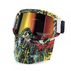 Tex 710 Desenli Jet Kask Maskesi + Gözlük