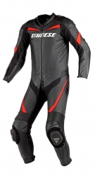 Dainese Racing Black Red Tek Parça Deri Tulum