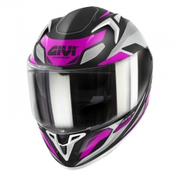 Givi 50.8 Brave Lady Kapalı Kadın Kask (Mat Siyah-Gri-Pembe