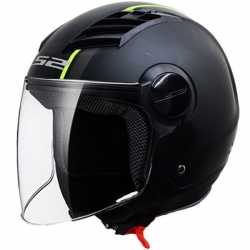 LS2 Airflow Pace Açık Kask (Mat Siyah-Sarı