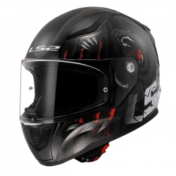 LS2 Rapid 2 Clawn Kapalı Kask (Mat Siyah-Gri-Kırmızı)