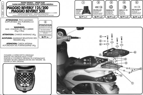 Givi Pıaggıo Beverly Arka Çanta Tablası E341