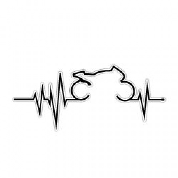 Mr. Sticker RFHLM85 Reflektif Motosiklet Kalp Ritm Etiketi