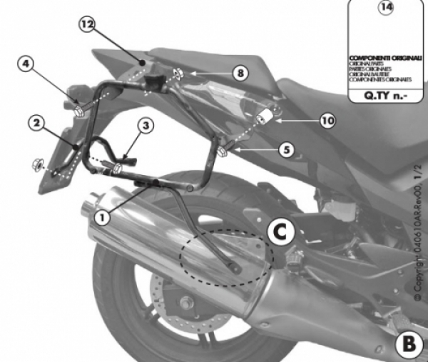 Honda CBF 1000 / ST (10 > 14) Yan Çanta Demiri (Givi PL208)Honda 