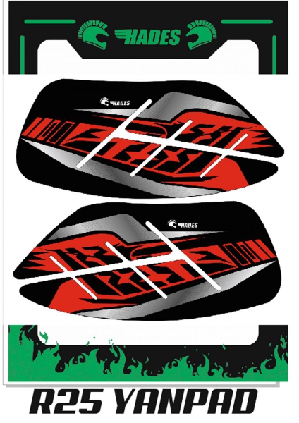 Hades Yamaha R25 Yan Depo Pedi (Kırmızı-Siyah)