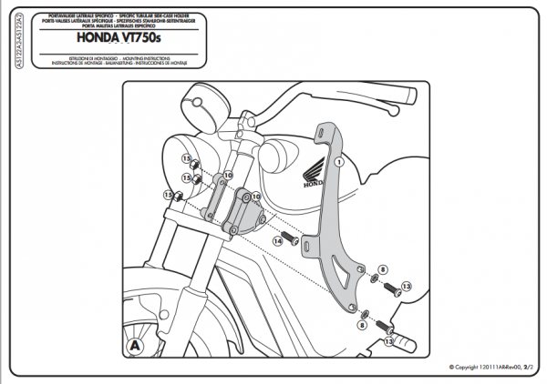 KAPPA AS122A2 HONDA VT 750 S (10-15) RÜZGAR SİPERLİK BAĞLANTISI