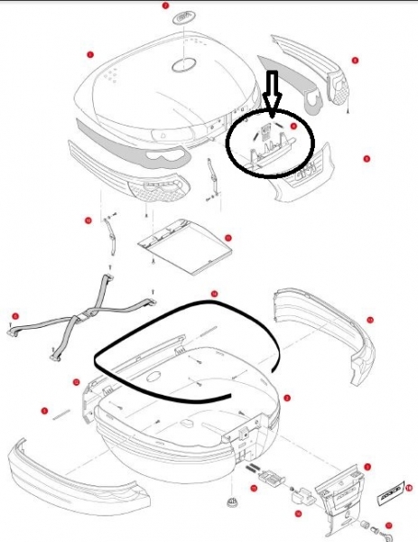 GIVI Z677R ÇANTA KAPAK KAPATMA SİSTEMİ E55