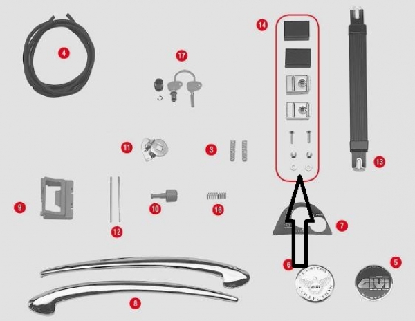 GIVI Z606 ÇANTA TUTMA SABİTLEYİCİ E21