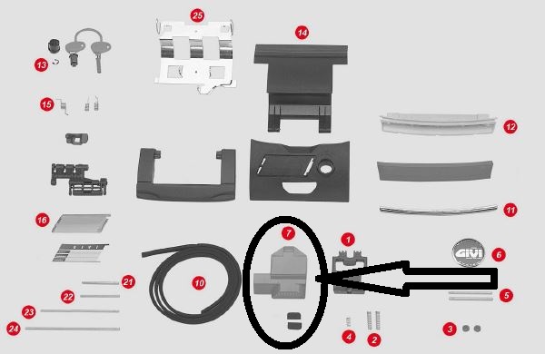 GIVI Z282 ÇANTA TABLA DÜĞMESİ E35