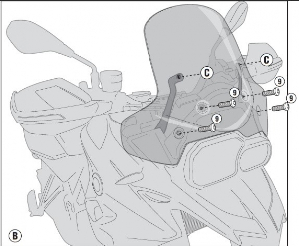 GIVI D5107KIT BMW F700GS (13-17) RÜZGAR SİPERLİK BAĞLANTISI