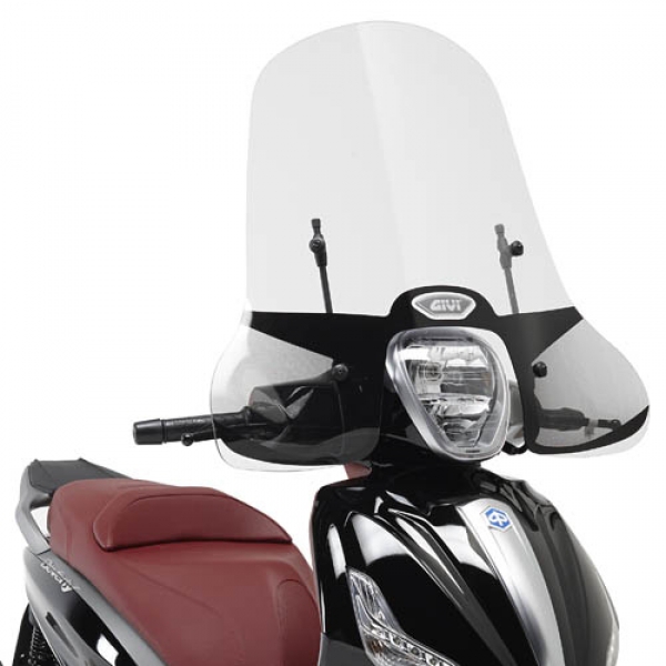 Beverly 250ie-300ie (10 > 17) / Beverly 350 Sport Touring (12 > 17)​  Ön Cam Siperlik Givi A5606 + A5606A Bağlantı kiti