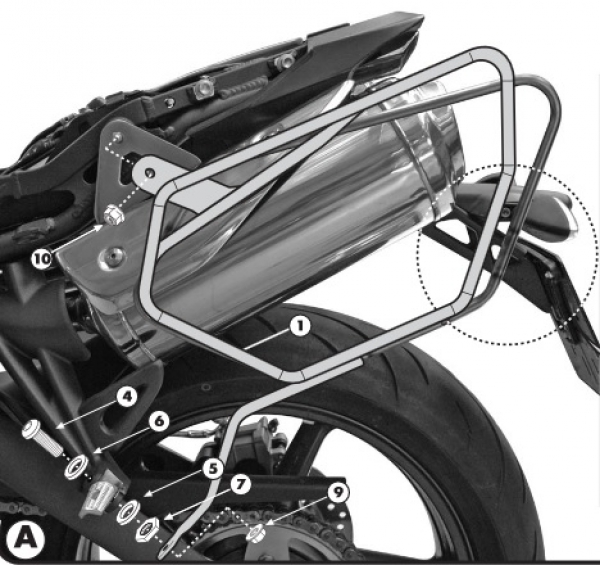 Triumph Street Triple 675 Soft ve Easylock Çanta Taşıyıcısı (07>12) (Givi TE705)Triumph 