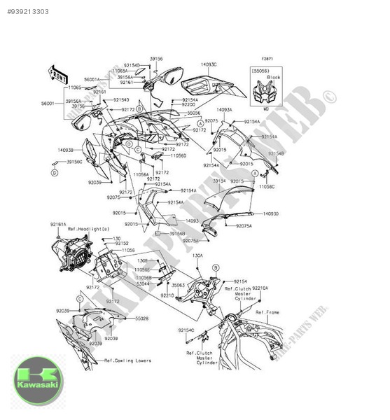 kawasaki ninja h2 kafa demiri kawasaki h2 kafa demiri sıfır orıjınaldir  35063-0990-46r