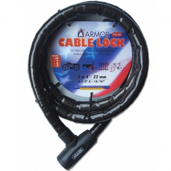 Armor 740 Kablo Halat Motosiklet Kilidi Uzunluk 2 metre
