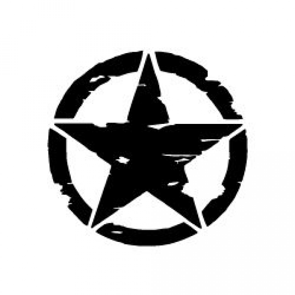 Mr.Sticker ARS8 Eskitilmiş Desenli Mat Asker Yıldızı Sticker