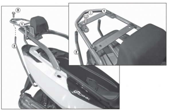 Kymco G-Dink 125-300 (12 > 17) Arka Çanta Taşıyıcısı (Givi SR6101)