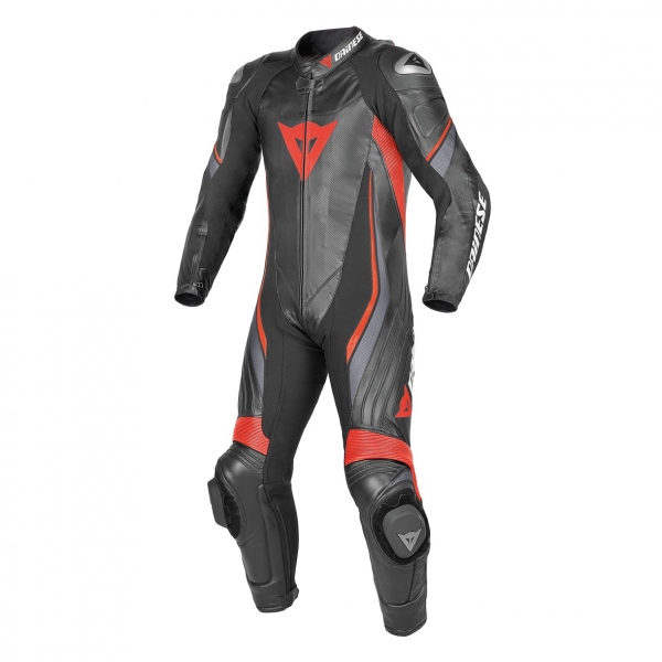 Dainese Trickster Evo C2 Siyah Kırmızı Delikli Deri Tulum