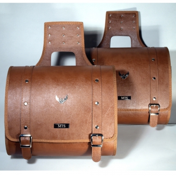 MTS Deri Heybe Yan Çanta İkili (Kahverengi)