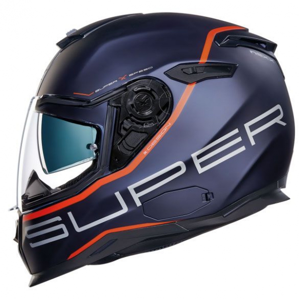 Nexx SX.100 Superspeed Güneş Vizörlü Kapalı Kask (Mat Mavi-Kırmızı)