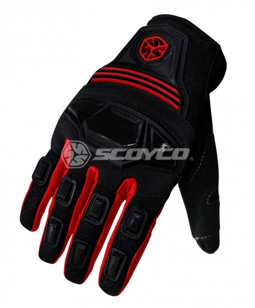 Scoyco MC24 Yazlık Korumalı Eldiven (Kırmızı-Siyah)