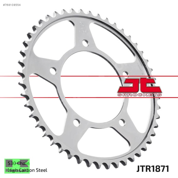 JTR1871.48 YAMAHA R6 ARKA DİŞLİ YZF R6 ARKA DİŞLİ 99-02 MODEL  530 ZİNCİR KULLANIR