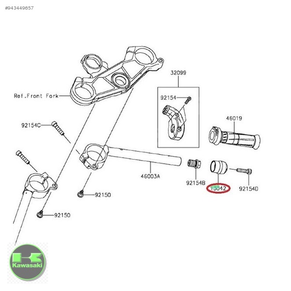 16-20 kawasaki zx10 gidon topuzu zx 10 direksiyon topuzu orıjınal  sıfır 