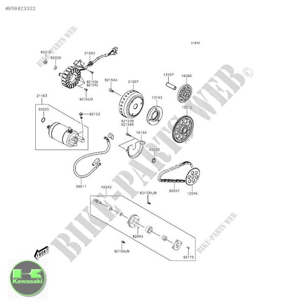 kawasaki j 300 marş motoru sıfır orıjınal j300 marş motoru sıfır  21163-y004