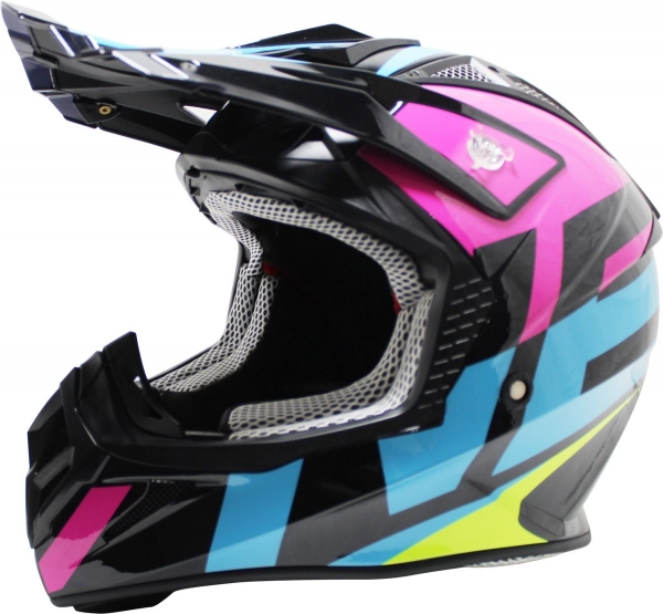Free-M 801 Kross Kask (Pembe-Mavi-Siyah)