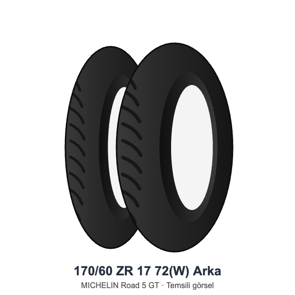 170/60 ZR 17	72(W)	Arka Lastik - MICHELIN Road 5 GT