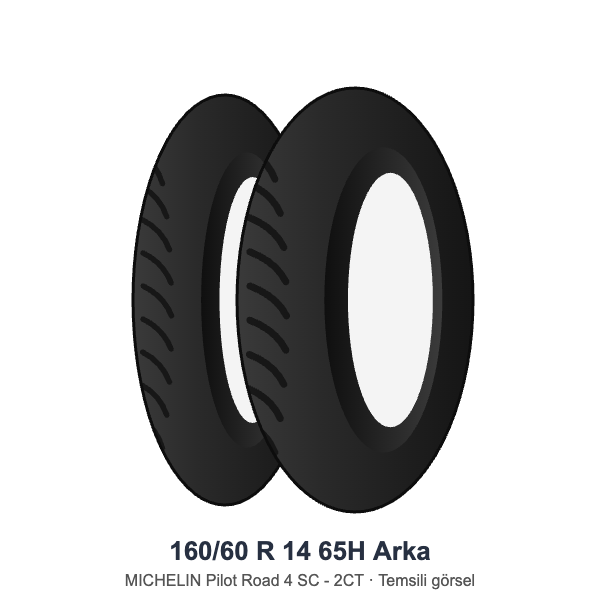 160/60 R 14	65H	Arka Lastik - MICHELIN Pilot Road 4 SC - 2CT