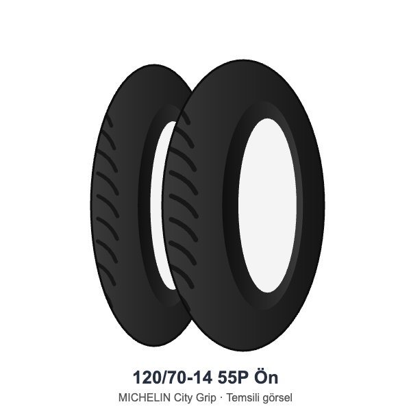 120/70-14	55P	Ön Lastik - MICHELIN City Grip
