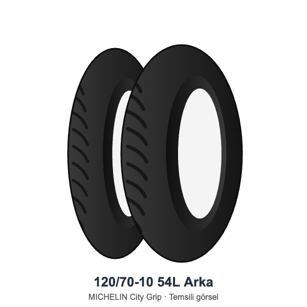 120/70-10	54L	Arka Lastik - MICHELIN City Grip