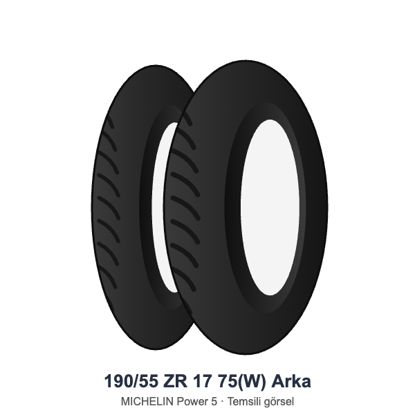 190/55 ZR 17	75(W)	Arka Lastik - MICHELIN Power 5