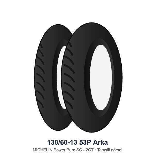 130/60-13	53P	 Arka Lastik - MICHELIN Power Pure SC - 2CT
